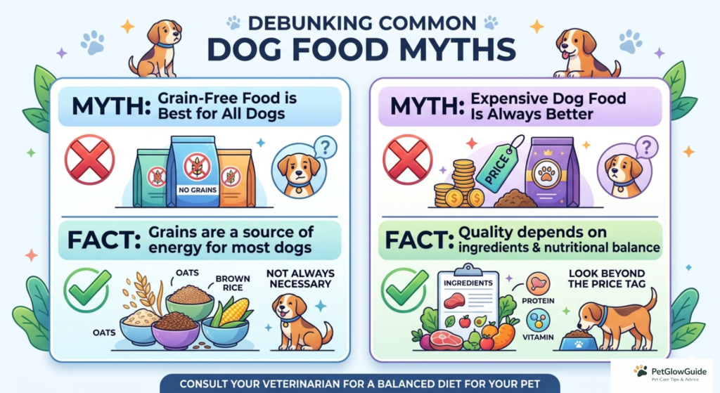 “Dog food myths and misconceptions: debunking common myths about dog food” 